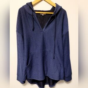 Susan Betro navy blue hoodie kangaroo pocket sweatshirt 2x